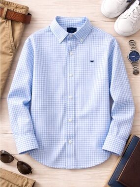 crown & ivy Light Blue Gingham Button-Down Shirt